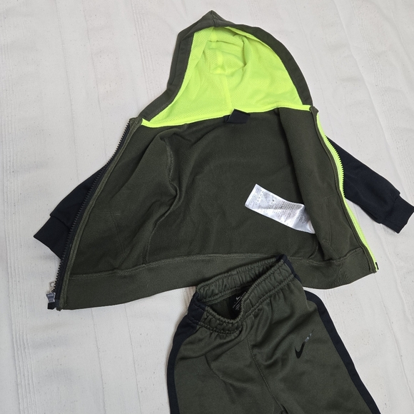 Nike Little Boys Tracksuit Full-Zip Hoodie & Jogger Pants Set Dark Green 12M - Picture 9 of 13